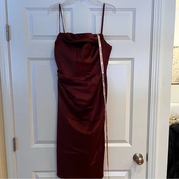 anja wine satin corset midi dress House OF CB Anja Corset Satin Midi Dress